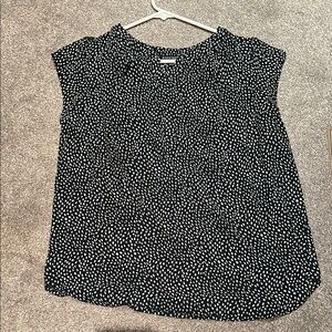 Women's Emerald Green and White Polka Dot Top